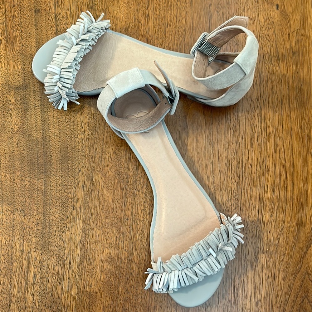 Joie Ferris Suede Fringe Ankle Strap Sandal - Picture 2 of 6